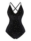 Costumi stella spalline incrociate in velluto nero anni '60
