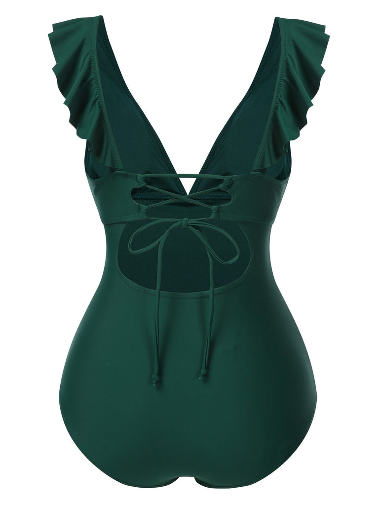 Costumi con lacci e colletto a balze anni '40