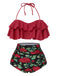 Costumi rose con volant lacci rosso anni '30
