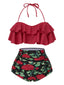 Costumi rose con volant lacci rosso anni '30