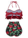 Costumi rose con volant lacci rosso anni '30