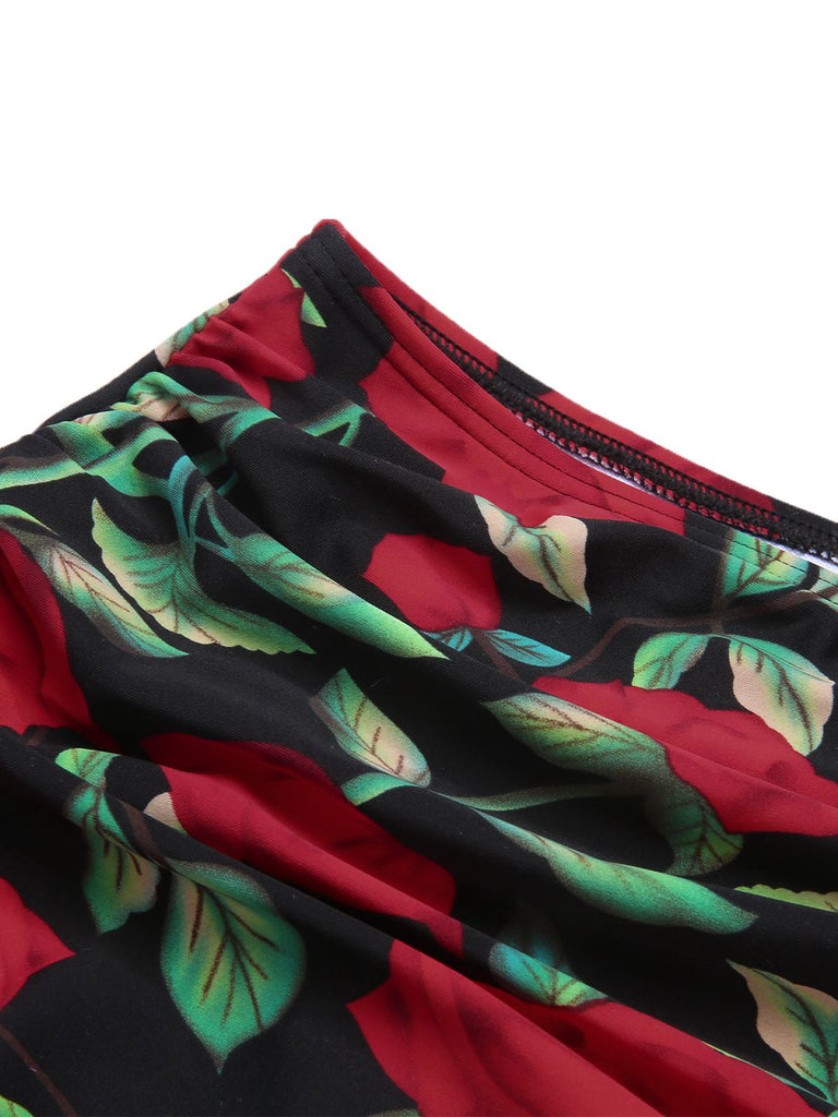 Costumi rose con volant lacci rosso anni '30