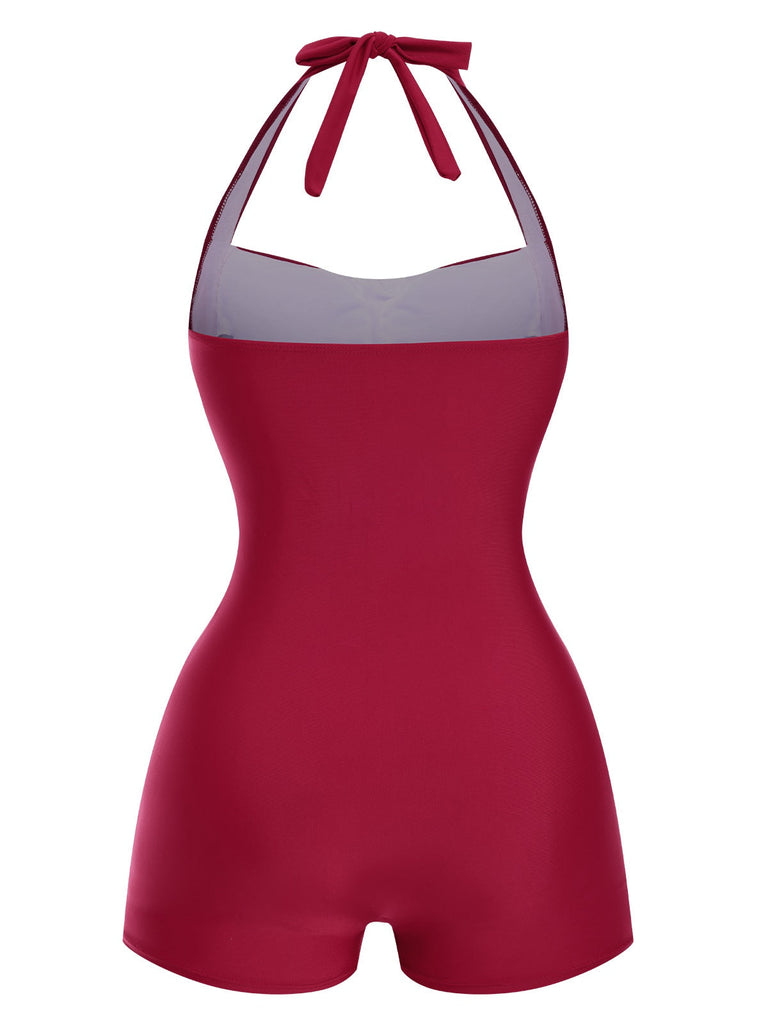 Costumi intero scollo all'americana con boxer anni '50