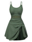 Abito da bagno con spalline a fiocco verde anni '30