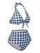 Costumi plaid con scollo all'americana blu anni '50