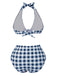 Costumi plaid con scollo all'americana blu anni '50