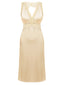 Pigiama in pizzo raso con scollo a V beige anni '50