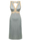 Pigiama in pizzo raso con scollo a V grigio blu anni '50