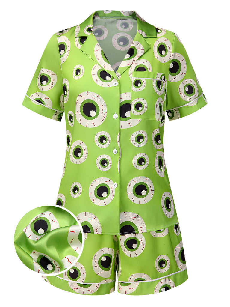 [Prevendita] Pigiama a forma di bulbo oculare Halloween verde anni '70