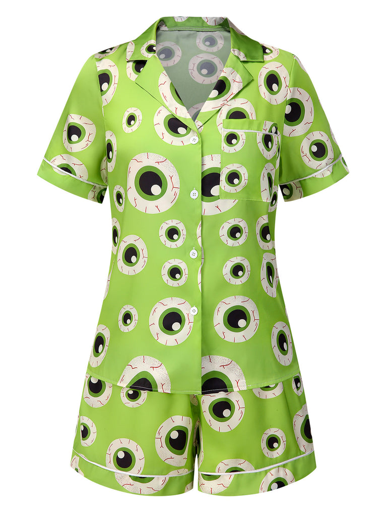 [Prevendita] Pigiama a forma di bulbo oculare Halloween verde anni '70
