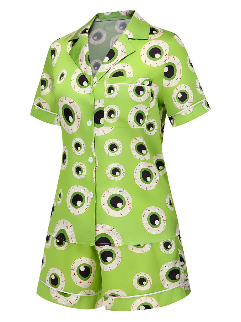 [Prevendita] Pigiama a forma di bulbo oculare Halloween verde anni '70