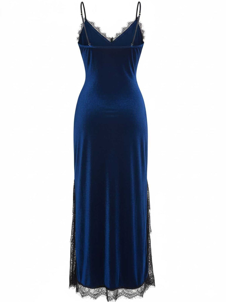 Camicia da notte in pizzo di velluto anni '60