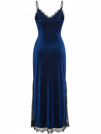 Camicia da notte in pizzo di velluto anni '60