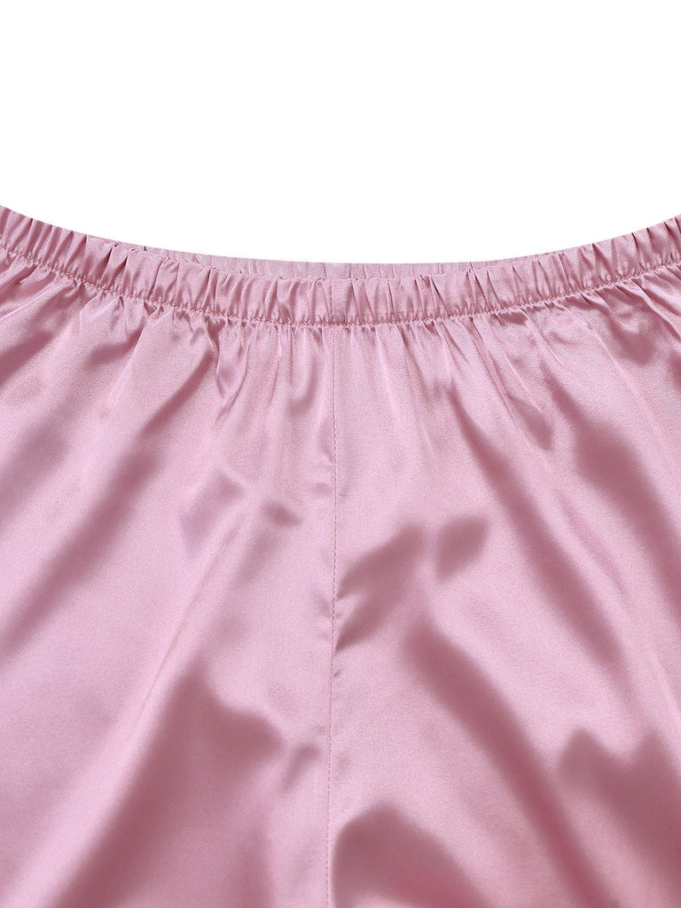 Pigiama in raso con finiture in piume anni '30