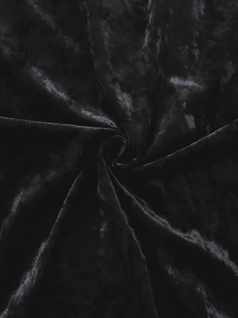 Pigiama in velluto scintillante con colletto a tacca verde e nero anni '60