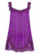 Camicia da notte babydoll in rete in pizzo con fiocco anni '50