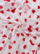 Camicia da notte in rete con volant a forma di cuore rossa anni '60
