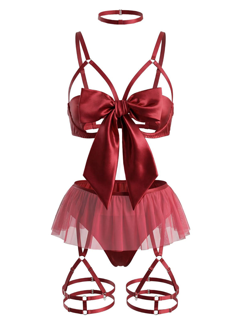 Pigiama patchwork con fiocco in rete anni '60