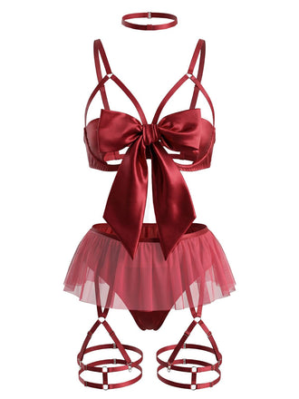 Pigiama patchwork con fiocco in rete anni '60