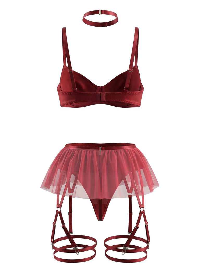 Pigiama patchwork con fiocco in rete anni '60