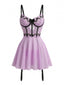 Lingerie Lavanda Anni '60 con Pizzo Ricamato e Giarrettiera