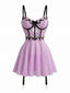 Lingerie Lavanda Anni '60 con Pizzo Ricamato e Giarrettiera