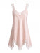 Camicia da Notte Rosa in Raso con Pizzo e Scollo a Goccia Anni '30 2