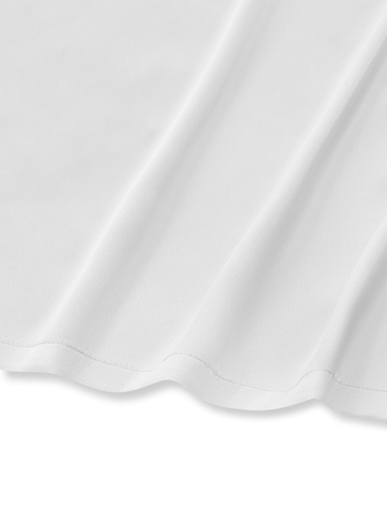 Vestaglia Bianca in Raso con Inserti in Pizzo Anni '50 5