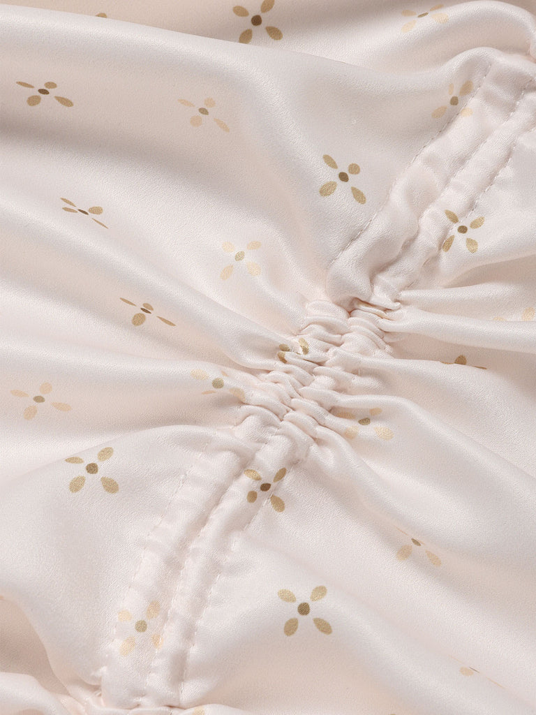 [Prevendita] Camicia da Notte in Satin a Piccoli Fiori Convertibile con Orlo Arricciato Anni '50 8