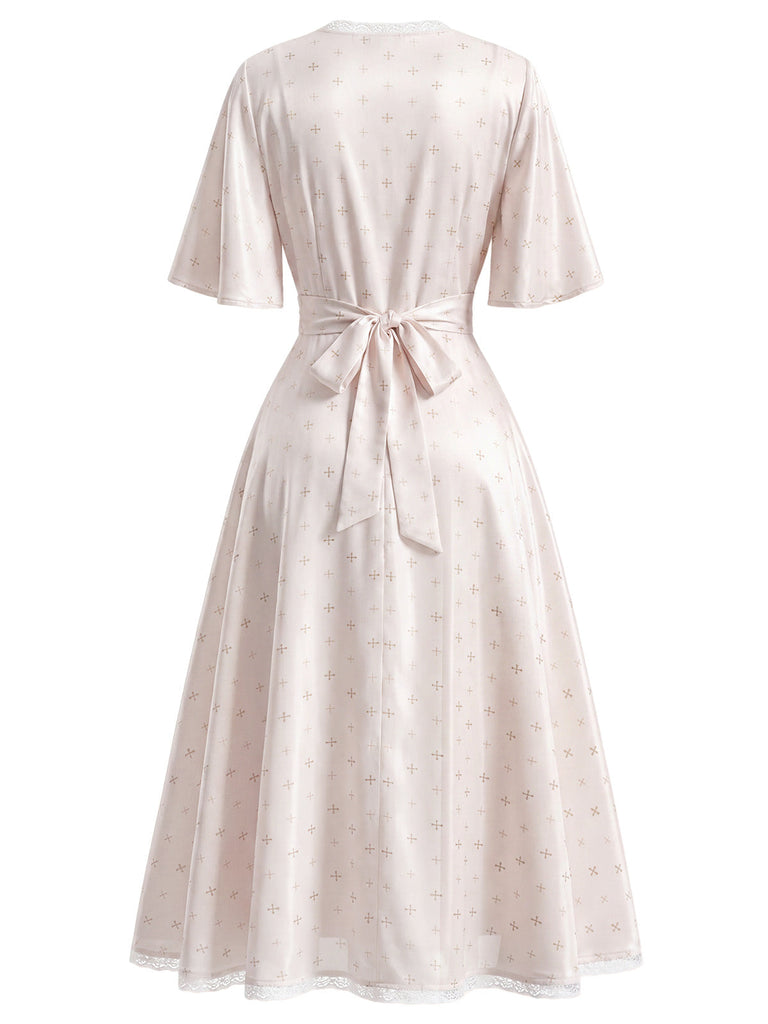 [Prevendita] Camicia da Notte in Satin a Piccoli Fiori Convertibile con Orlo Arricciato Anni '50 6