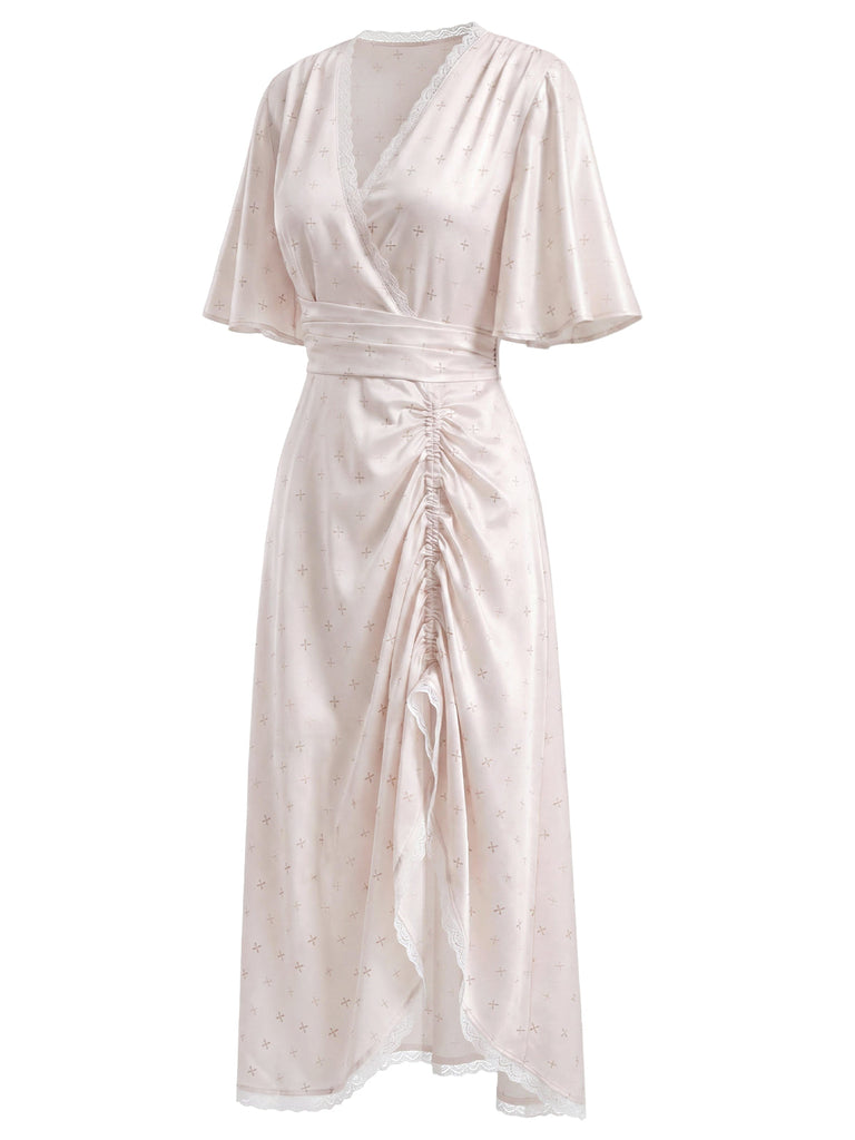 [Prevendita] Camicia da Notte in Satin a Piccoli Fiori Convertibile con Orlo Arricciato Anni '50 4