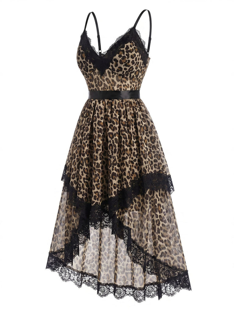 [Prevendita] Camicia da Notte Leopardata Scollo a V Profondo Orlo Asimmetrico Anni '30 3