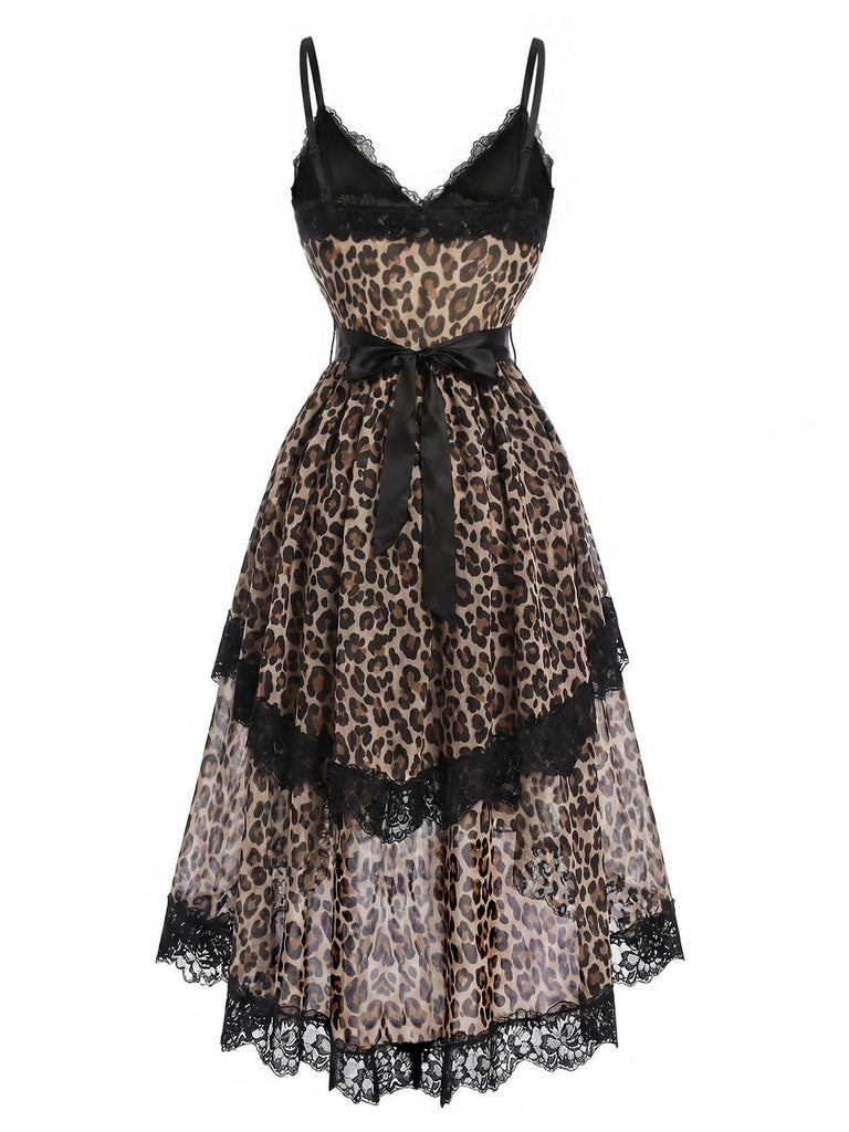 [Prevendita] Camicia da Notte Leopardata Scollo a V Profondo Orlo Asimmetrico Anni '30 4