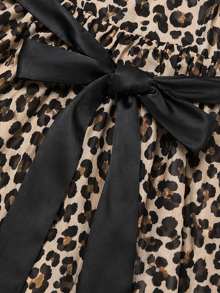 [Prevendita] Camicia da Notte Leopardata Scollo a V Profondo Orlo Asimmetrico Anni '30 6