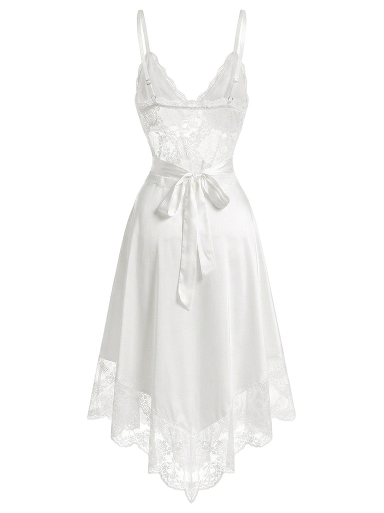[Prevendita] Camicia da Notte Bianca in Pizzo con Corsetto in Raso Anni '30 4