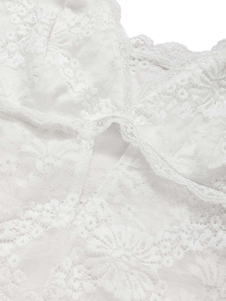 [Prevendita] Camicia da Notte Bianca in Pizzo con Corsetto in Raso Anni '30 7