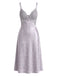 Camicia da Notte Viola Anni '40 in Raso Floreale Butterfly in Pizzo Slip
