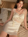 Camicia da Notte Verde Anni '50 Volant in Pizzo in Raso Patchwork Trasparente Waist 3