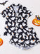Pigiama Nero Anni '50 Halloween Ghost Print Camicia Shorts Pajamas 4