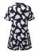 Pigiama Nero Anni '50 Halloween Ghost Print Camicia Shorts Pajamas 3