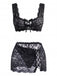Set Lingerie Blu Intenso Anni '50 in Pizzo Floreale con Allacciatura Incrociata 8