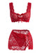 Set Lingerie Blu Intenso Anni '50 in Pizzo Floreale con Allacciatura Incrociata 12