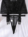 Set Lingerie Nero Anni '50 in Pizzo Trasparente con Reggicalze e Sottoveste 19