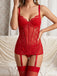 Set Lingerie Nero Anni '50 in Pizzo Trasparente con Reggicalze e Sottoveste 24