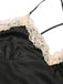 Pigiama in pizzo spalline sottili patchwork rosa anni '50