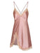 Pigiama in pizzo spalline sottili patchwork rosa anni '50