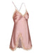 Pigiama in pizzo spalline sottili patchwork rosa anni '50