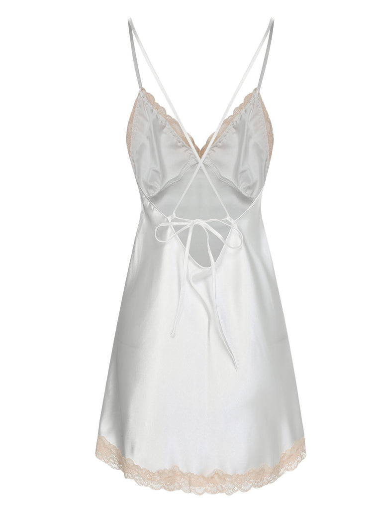 Pigiama in pizzo spalline sottili patchwork anni '50