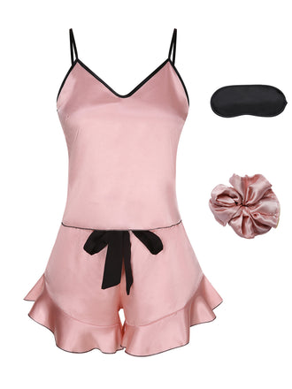 Pigiama con spalline sottili e nastro di raso anni '70