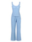 2PCS Pigiama patchwork in pizzo blu anni '50